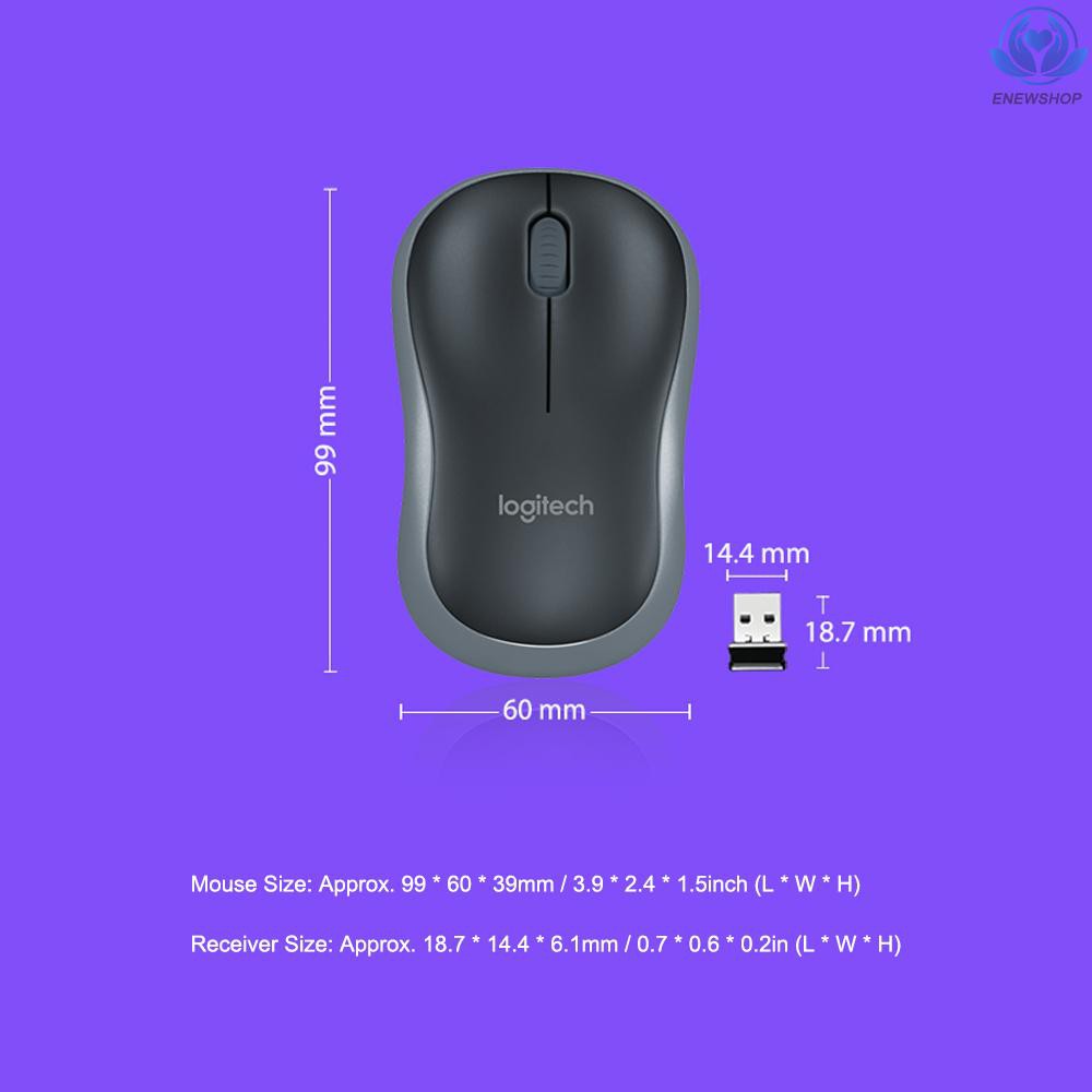 Chuột Máy Tính Không Dây Logitech M185 2.4g Màu Xám