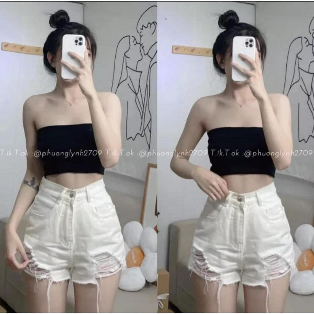 Quần đùi bò Quần short jean nữ rách Phong cách hàn quốc dễ phối đồ