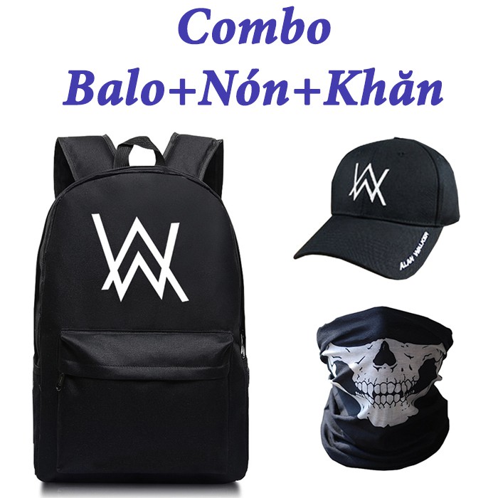 combo balo mũ khăn alan walker