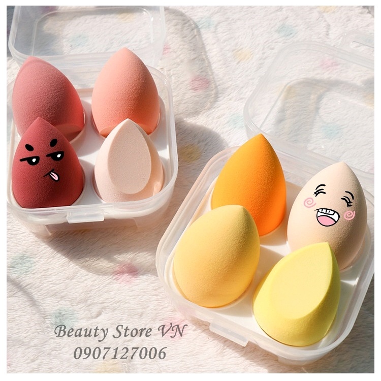 [FREESHIP] Set 4 Bông Mút Tán Nền Trang Điểm Cao Cấp Puff Blending Sponge