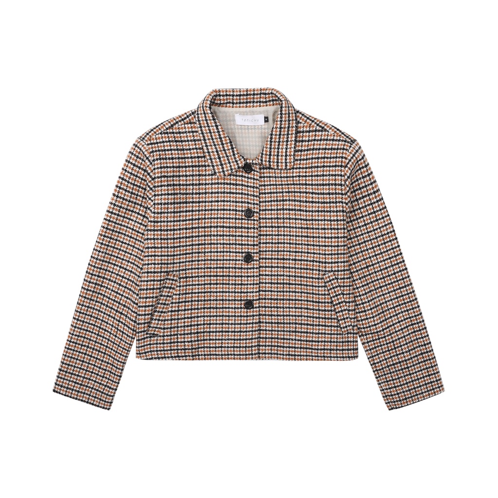 TATICHU - Cropped Jacket _ Áo khoác croptop nỉ bố caro