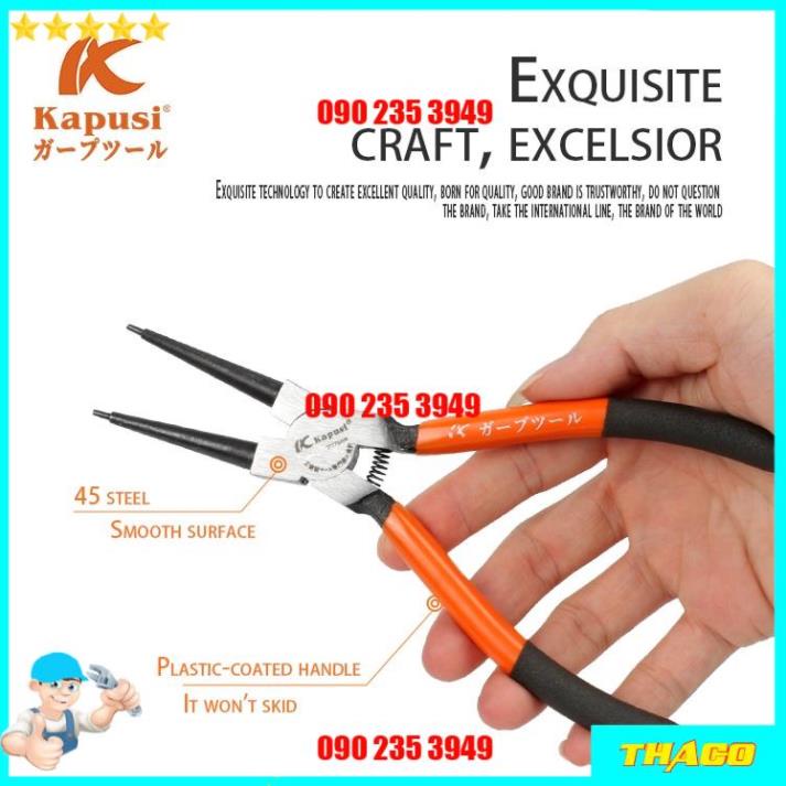 Bộ 4 kìm mở phe trong, phe ngoài, mũi thẳng, mũi cong  - Kìm Mở Phe Linbon 7 INCH - Chính hãng KAPUSI