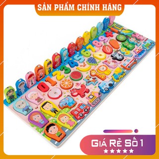 [FREESHIP] Đồ chơi trẻ em, Bộ Đồ Chơi Thông Minh Ghép Số, Ghép Hình, Câu Cá Montessori Bằng Gỗ Cao Cấp