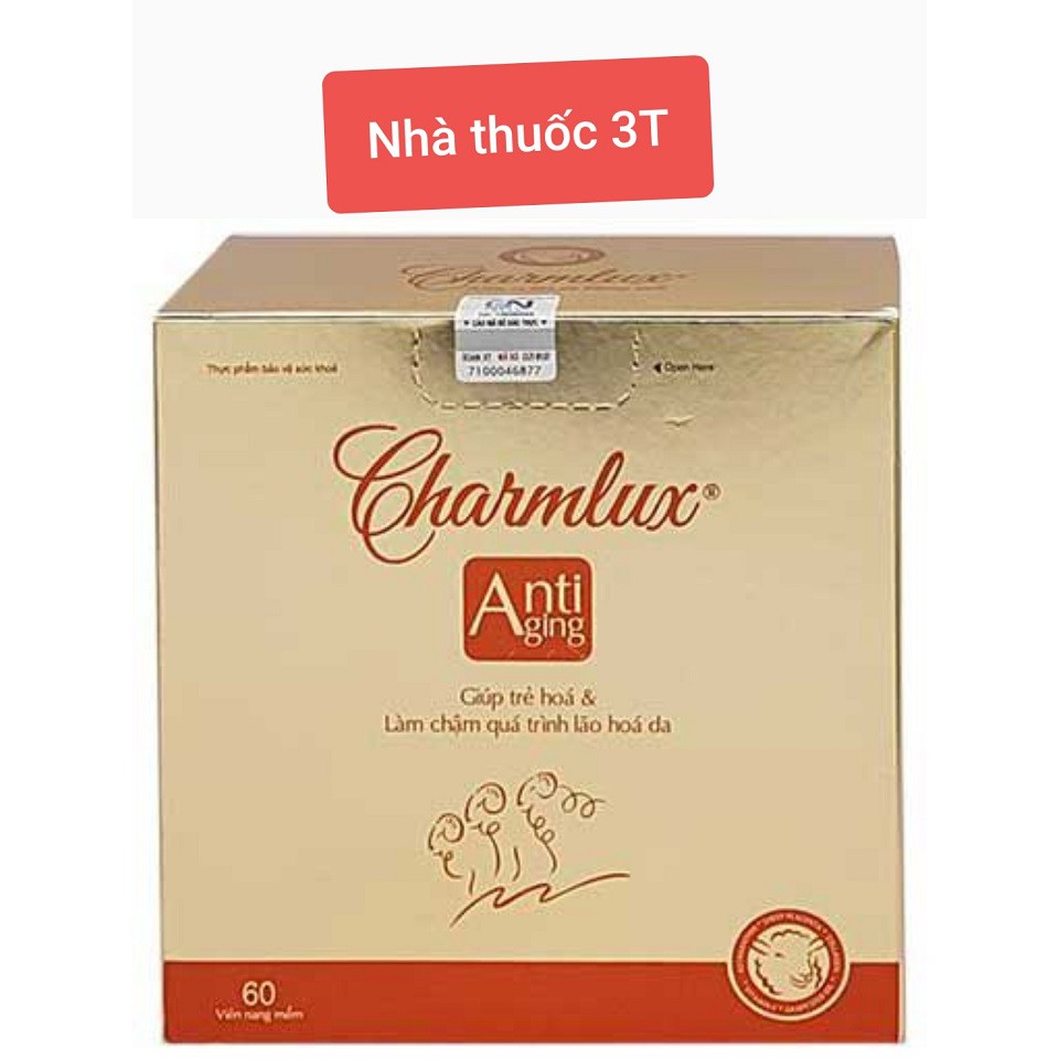 Charmlux viên uống nhau thai cừu cân bằng nội tiết tố, trẻ hóa làn da.