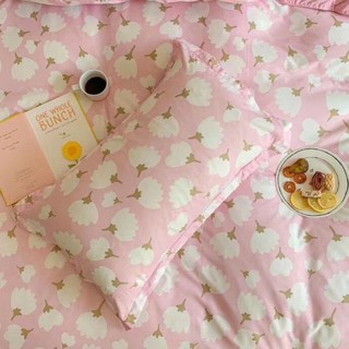 bộ chăn ga poly cotton nhập khẩu [ mẫu hoa anh đào hồng ]