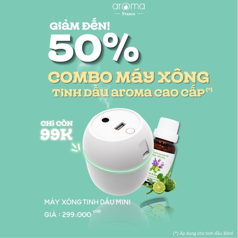 COMBO MÁY XÔNG MINI KÈM TINH DẦU GIẢM 50%