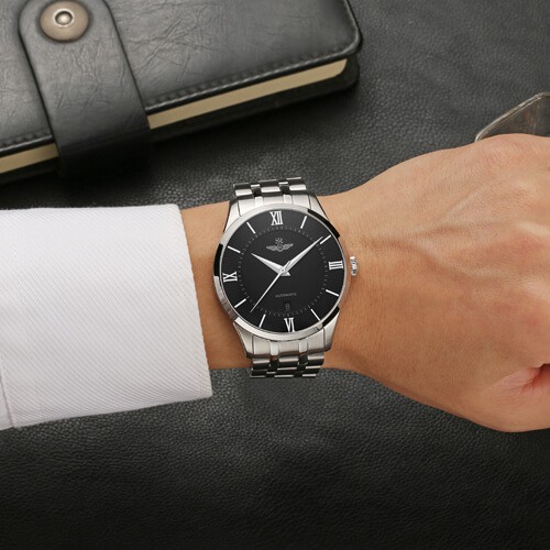 Đồng hồ nam SR WATCH CHÍNH HÃNG SG8883, DÂY KIM LOẠI