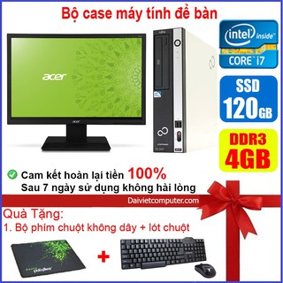 Bộ case máy tính để bàn Fujitsu CPU Core i7 / i5 / i3 / Ram 4GB / SSD 120GB / 240G + Màn hình 17 inch