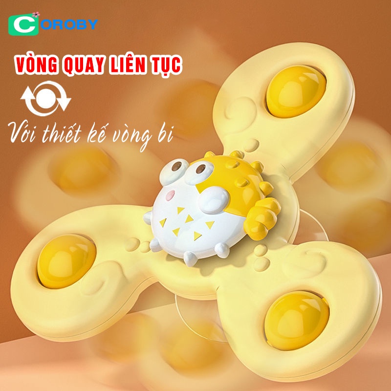 Đồ chơi con quay hình động vật spinner vui nhộn nhiều mầu sắc âm thanh vui nhộn cho bé tập ăn