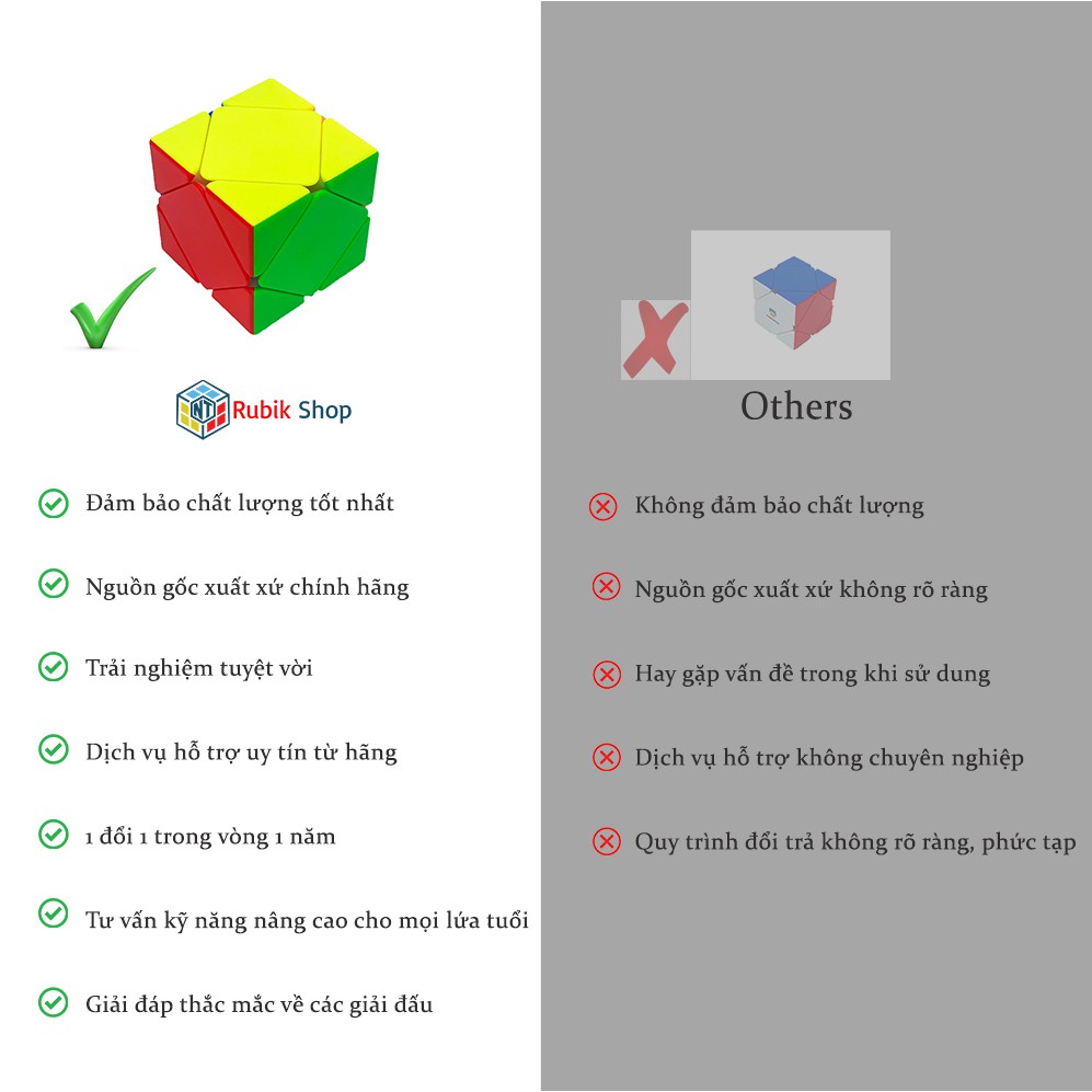 [Siêu hót Gan Monster Go] Rubik Biến thể 6 mặt GAN monster go Skewb Stickerless