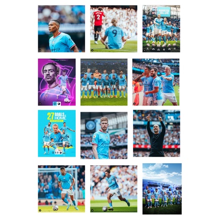 Set 30 STICKER hình dán MANCHESTER CITY mùa giải 2023 hình dán bóng đá, hình dán laptop
