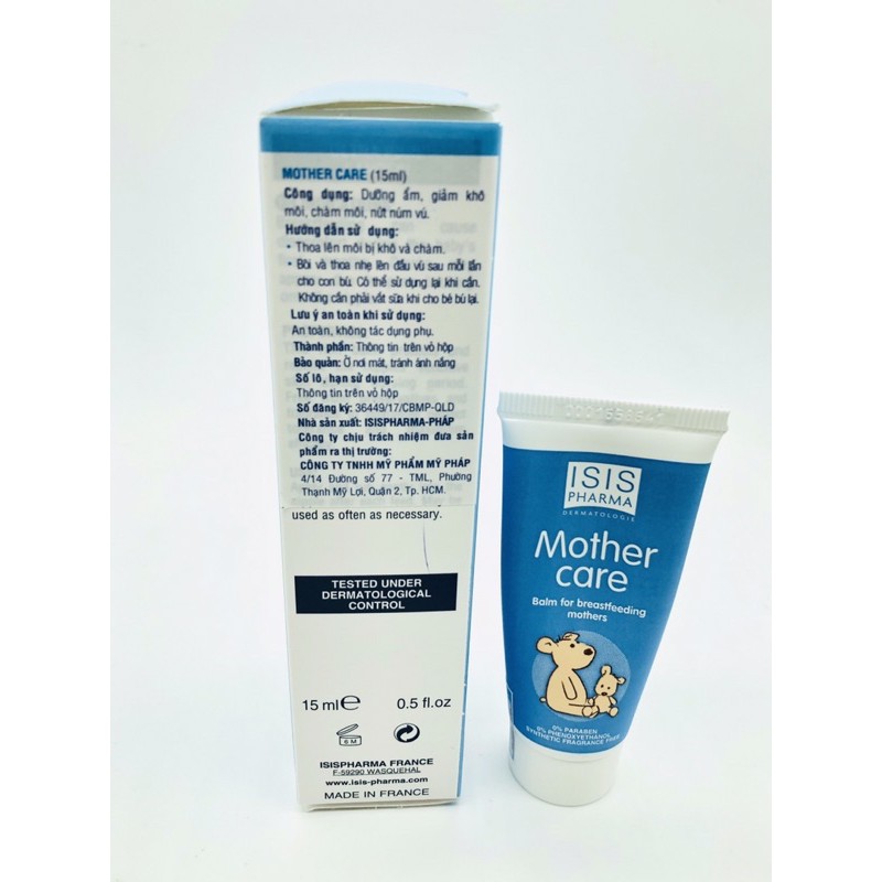 MOTHER CARE- KEM DƯỠNG ẨM, CHÀM MÔI, NỨT NÚM TI CỦA MẸ SAU SINH TUÝP 15 ml