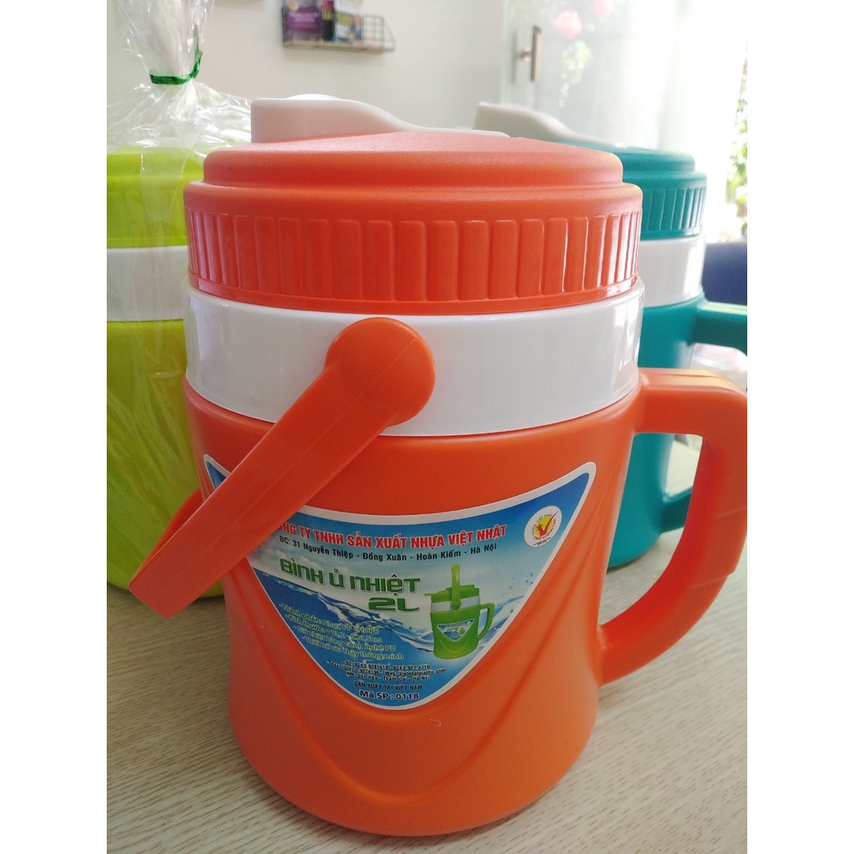 Bình Giữ Nhiệt 2 Lớp Có Hút Chân Không, Phích Giữ Nhiệt Việt Nhật Loại 3 Lít Chất Liệu Nhựa PP Cao Cấp An Toàn Sức Khỏe