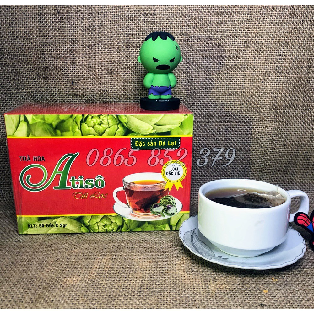 Nutfarm Trà Atiso Túi Lọc Hộp 50 Tép | LOẠI ĐẶC BIỆT NGUYÊN BÔNG | Đặc Sản Đà Lạt