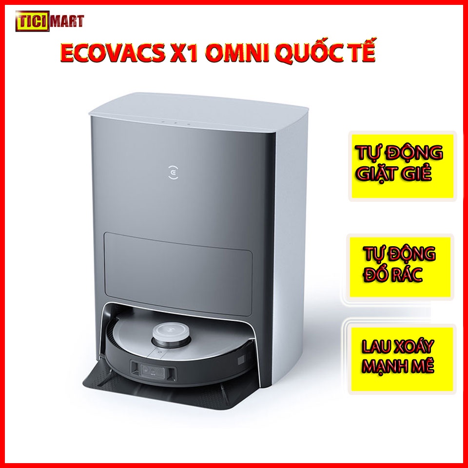Ecovacs Deebot X1 OMNI 2022 Bản QUỐC TẾ BH 24 THÁNG Robot hút bụi lau tự động giặt khăn, tự động đổ rác