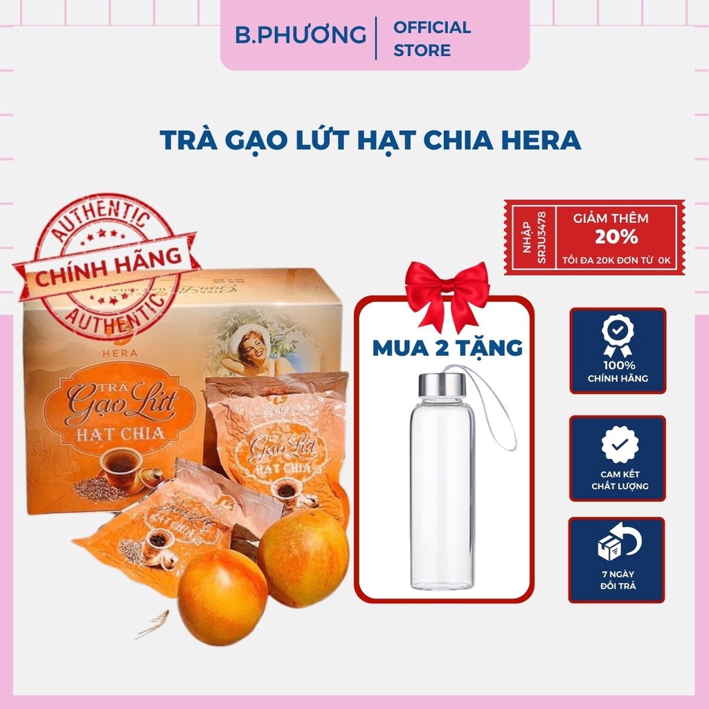 Trà Giảm Cân Gạo Lứt Hạt Chia HERA Detox Giảm Béo Nhanh An Toàn Hiệu Quả Trà Gạo Lứt Không Phải Thuốc Giảm Cân