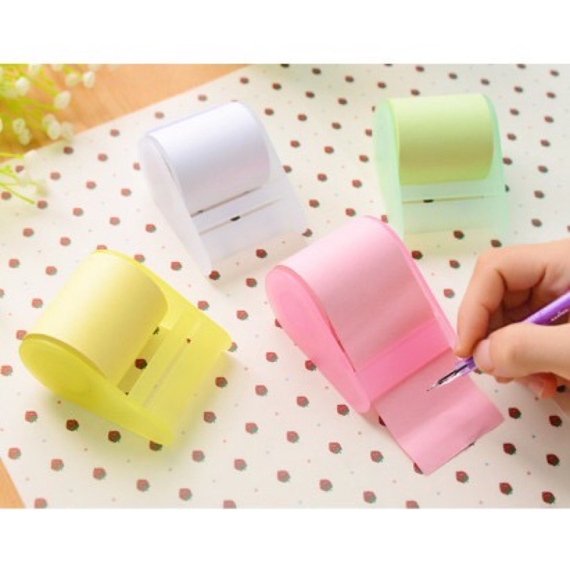 Giấy note pastel dài 8m kèm dụng cụ cắt tiện lợi Bistore