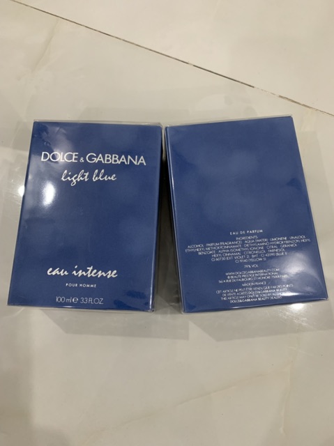 [FreeShip] Nước hoa D&G light blu eau intense 100ml fullbox