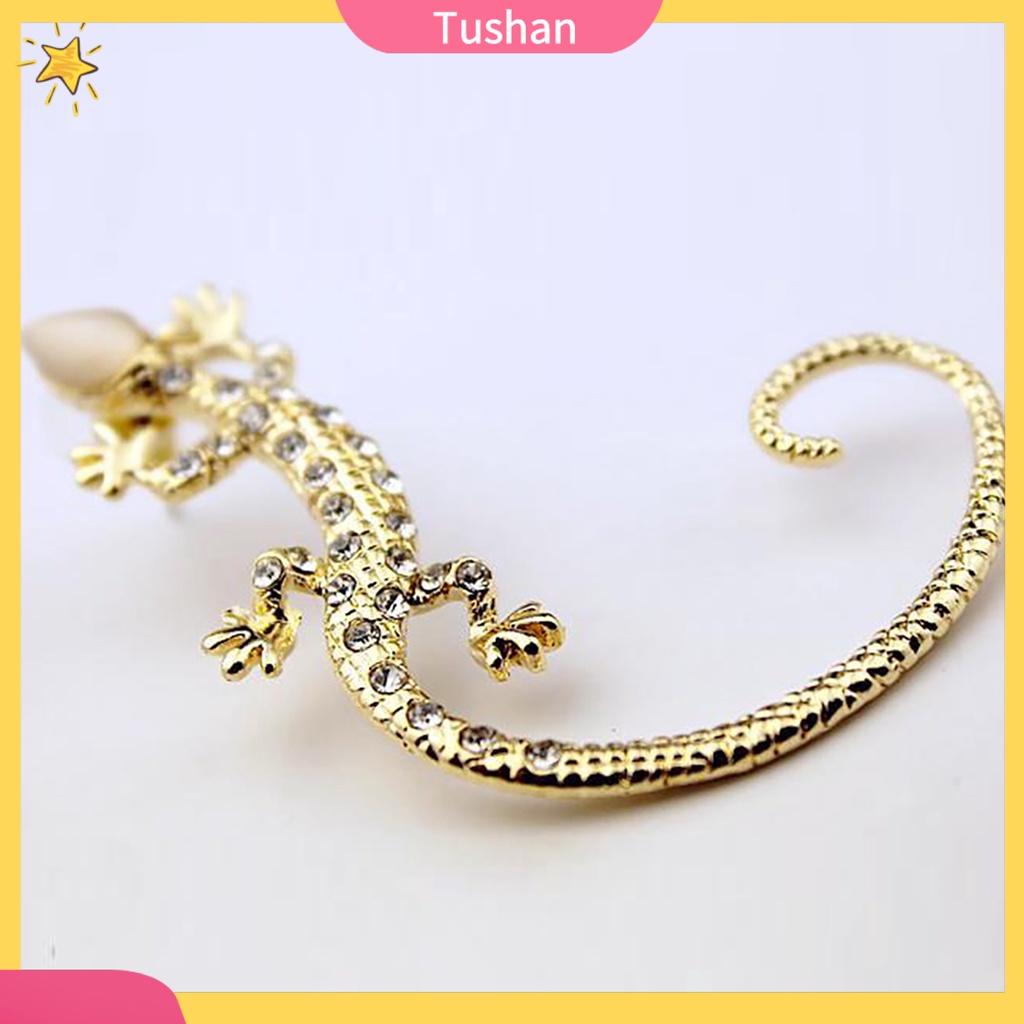 Khuyên kẹp vành tai đính đá hình thằn lằn độc đáo TUSH