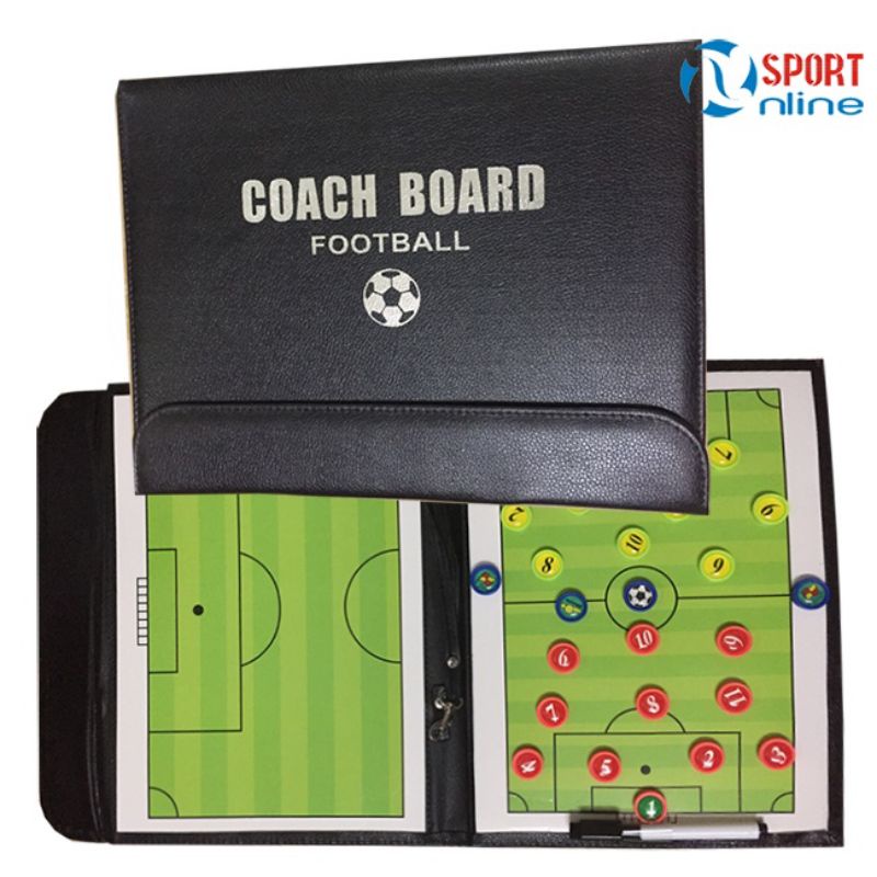 BẢNG SA BÀN CHIẾN THUẬT BÓNG ĐÁ CẦM TAY GỒM BÚT DẠ VÀ CÁC QUÂN CÓ TỪ TÍNH, CHẤT LIỆU CAO CẤP BỌC DA SANG TRỌNG