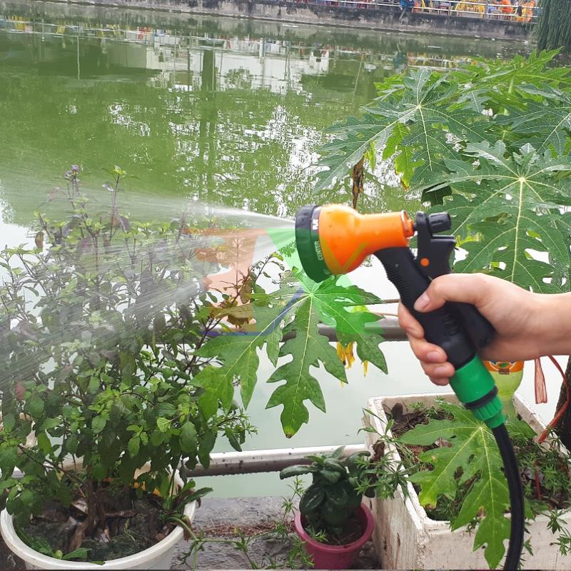 Bộ vòi xịt nước tưới cây, rửa xe 8 trong 1, kèm dây 8/11