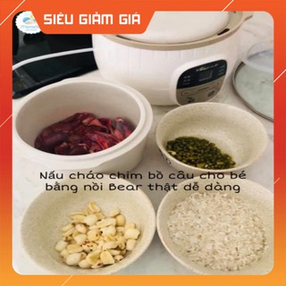 eeeeeeeeee3333333 [TẶNG BẢNG ĐK TIẾNG VIỆT] (BẢN QUỐC TẾ) Nồi nấu cháo ninh hầm cách thuỷ cho bé Bear 0,8l (vừa nấu cháo