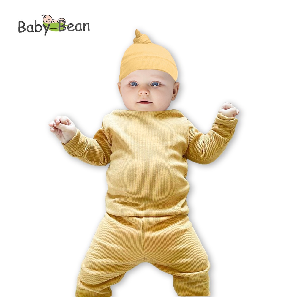 Bộ Đồ Thun Lạnh Tay Dài Bé Sơ Sinh BabyBean kèm NÓN (MÀU NGẪU NHIÊN) (7kg-13kg)