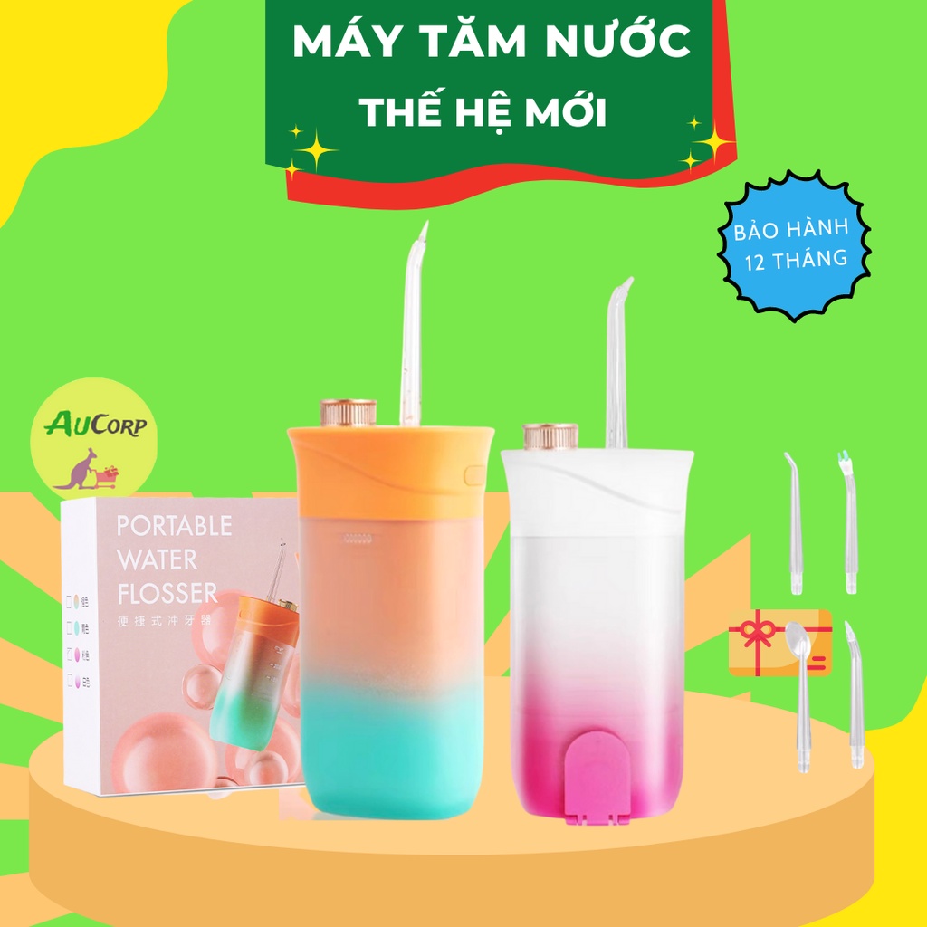 Máy tăm nước cầm tay Oral, tăm nước cao cấp với 4 đầu xịt vệ sinh răng miệng siêu sạch, Thiết kế theo tiêu chuẩn Châu Âu