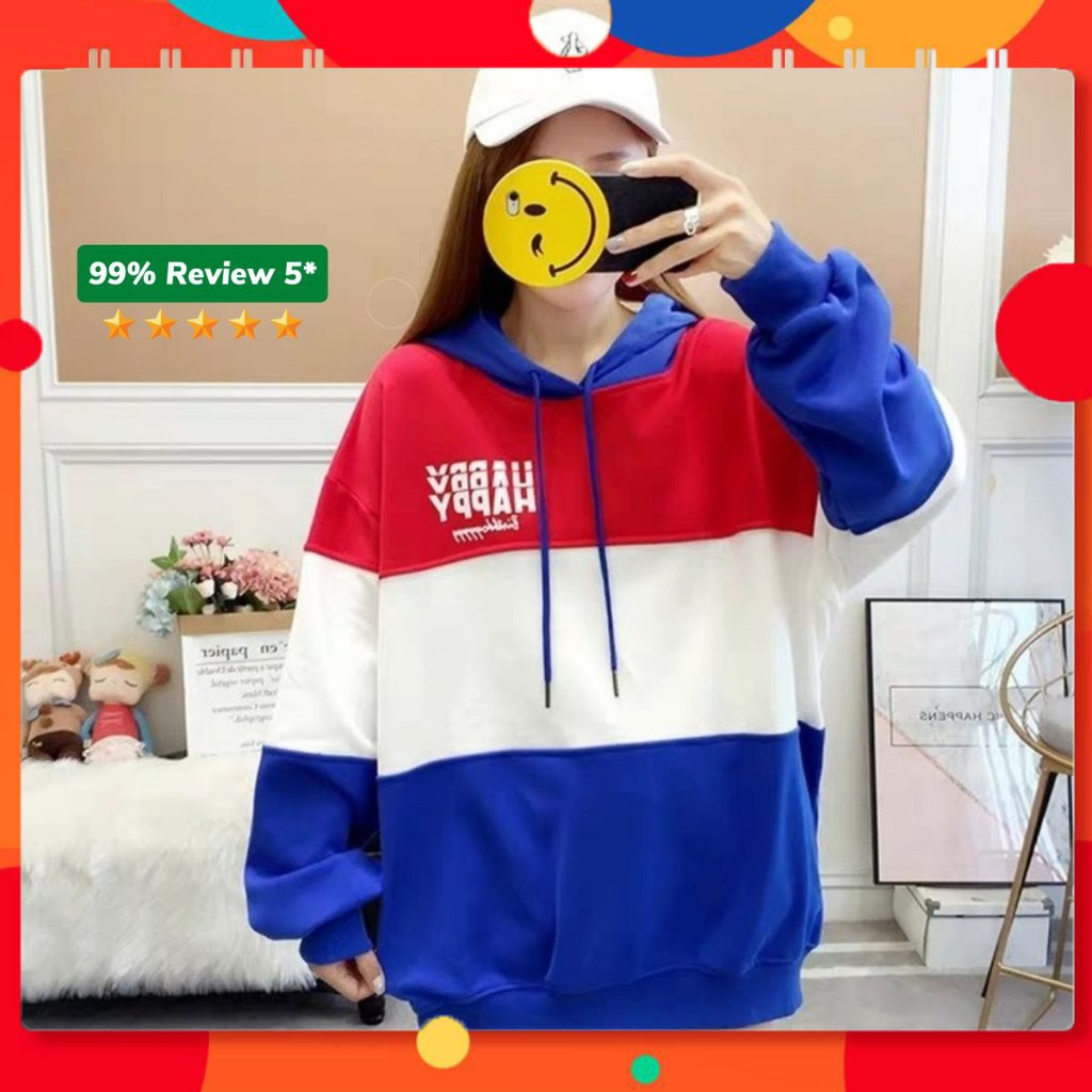 Áo khoác nỉ Hoodie KN18 phối sọc ngang 3 màu kiểu dáng Hàn Quốc năng động,