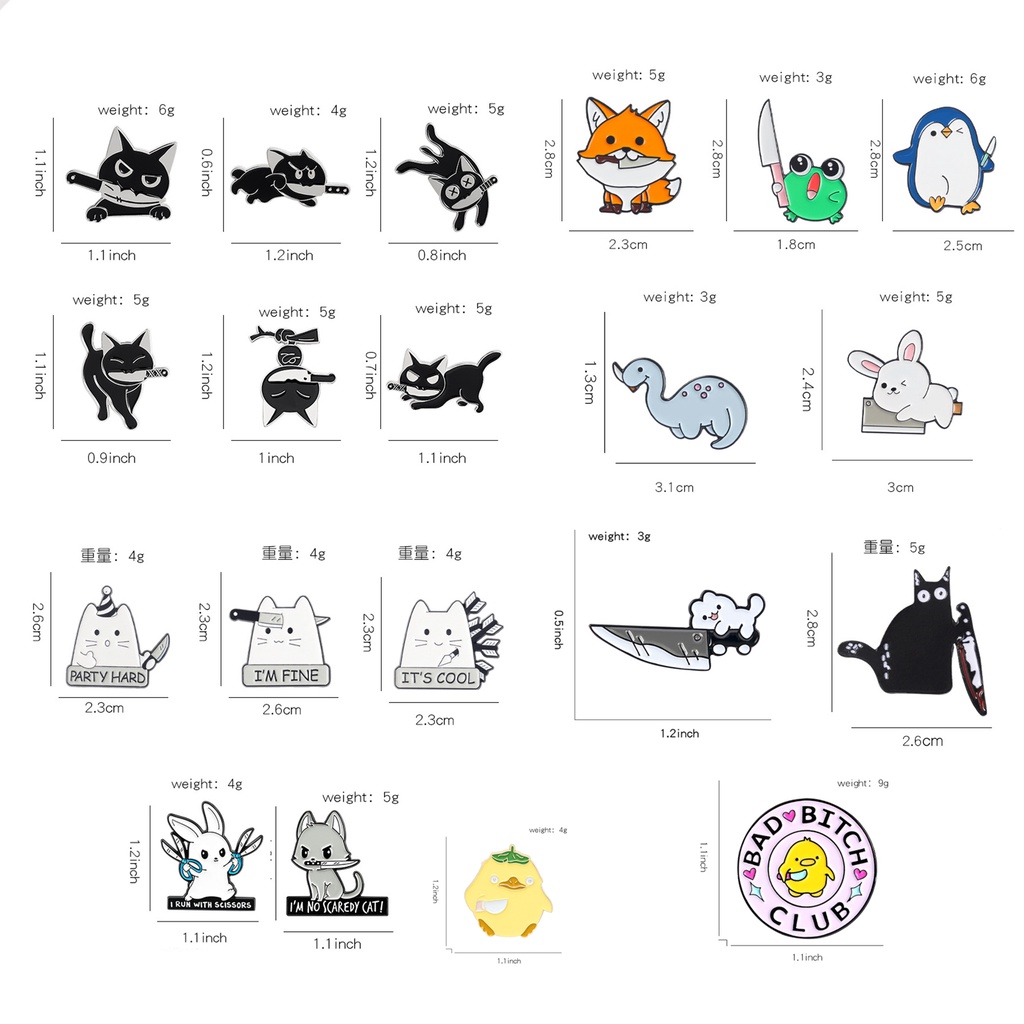 Huy Hiệu Cài Áo Hình Động Vật Dao Động Vật Vịt Thỏ Ếch Quà Tặng Cho Bạn Bè 20 Kiểu