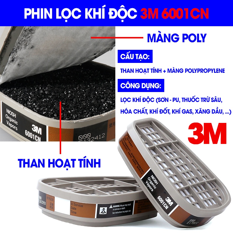 Mặt Nạ Phòng Độc Sơn, Thuốc Trừ Sâu, Hóa Chất. Mặt Nạ 3M 7502. Khẩu Trang Chống Khói Bụi &amp; Khí Độc.