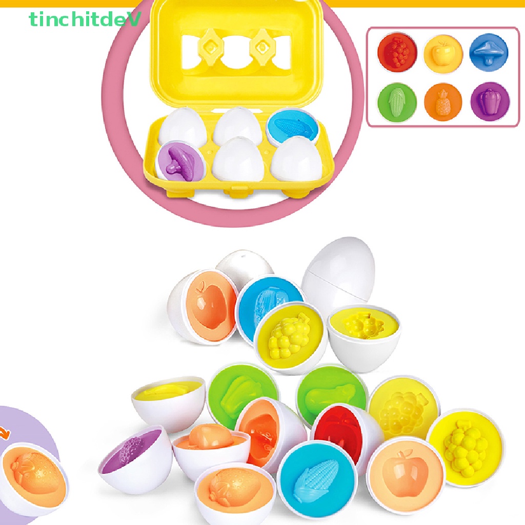 [TinchitdeV] Set 6 Quả Trứng Đồ Chơi Xếp Hình Theo Phương Pháp Montessori Cho Trẻ Em [Mới]