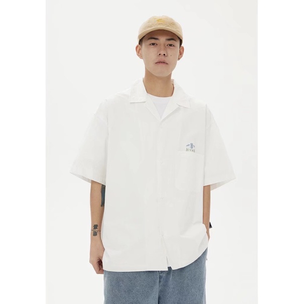 Áo Sơ Mi Nam Tay Ngắn In Họa Tiết Thời Trang Hàn Quốc bigsize áo phong rộng unisex simple tiếng Nhật áo thun tay lỡ form rộng