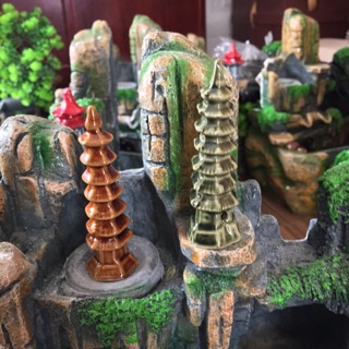 Tháp chùa vàng - phụ kiện cho thác phong thuỷ