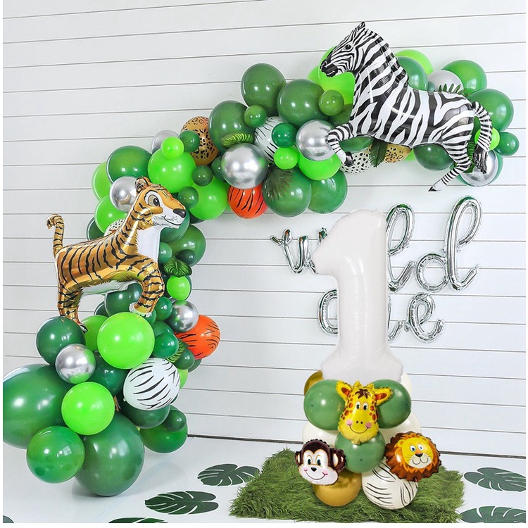 Bộ bong bóng lá nhôm hình động vật trang trí tiệc sinh nhật cho bé DIY