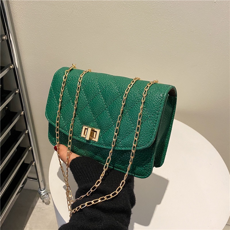 Túi Đeo Chéo Hình Vuông Màu Trơn Phong Cách Cổ Điển 2022 Thời Trang Cho Nữ