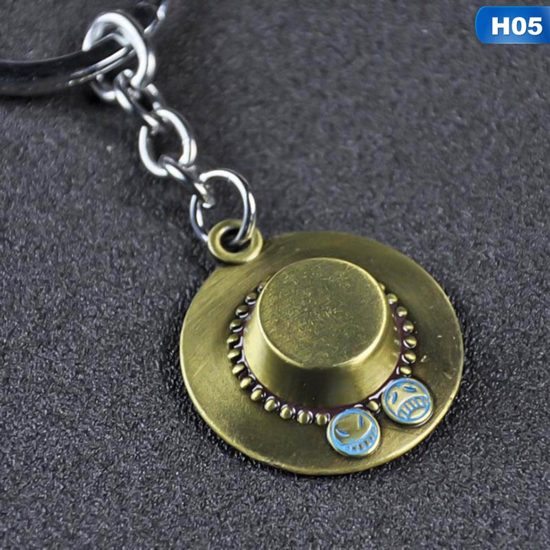 flowersqueen Móc khóa kim loại mặt hình nhân vật hoạt hình One Piece độc đáo