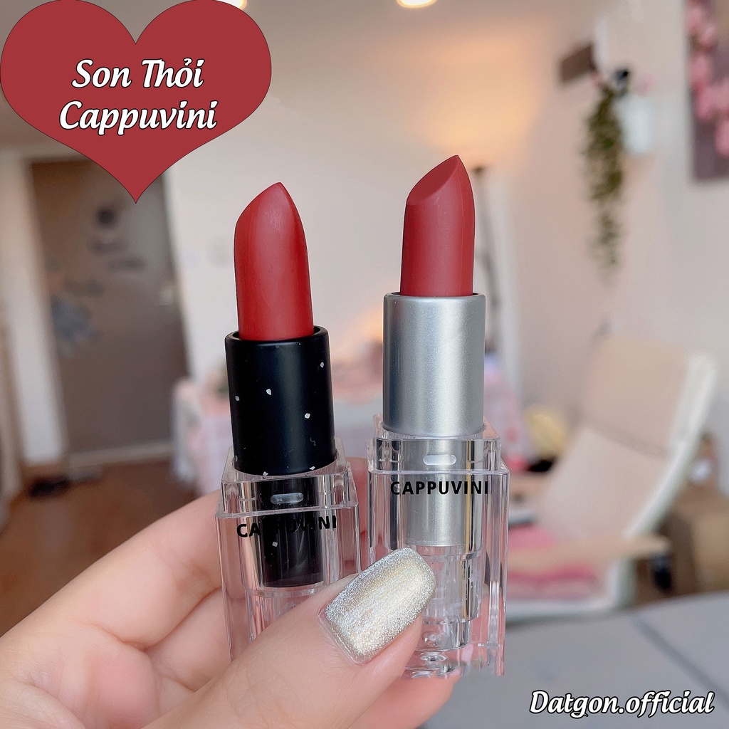 Son thỏi lì Cappuvini, Son nội địa trung vỏ trong lâu trôi lên màu nhanh Velvet Matte Datgon