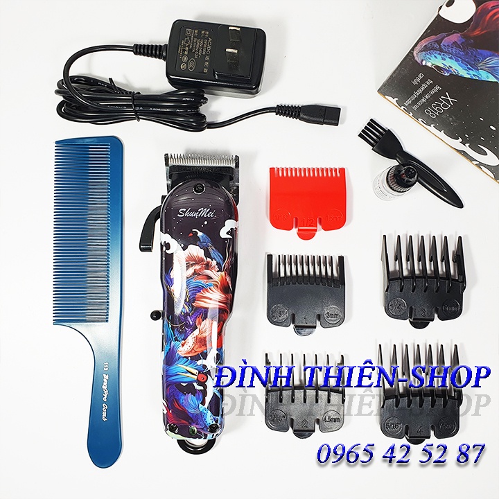 Tông Đơ Cắt Tóc Chuyên Nghiệp Cao Cấp ShunMei XR918 - Tặng kèm lược cắt tóc 113 BeuyPro Comb