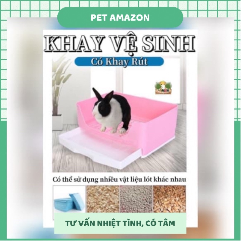 khay vệ sinh khay rút Size đại 41x31x16cm dành cho thỏ bọ sóc