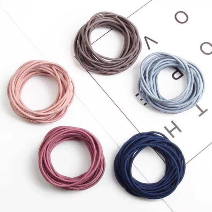 Túi 100 Thun Buộc Tóc Co Giãn Nhiều Màu Sắc Dành Cho Nữ