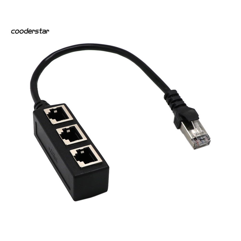 Bộ chia chuyển đổi dây cáp mạng LAN RJ45 một cổng sang ba cổng tiện lợi