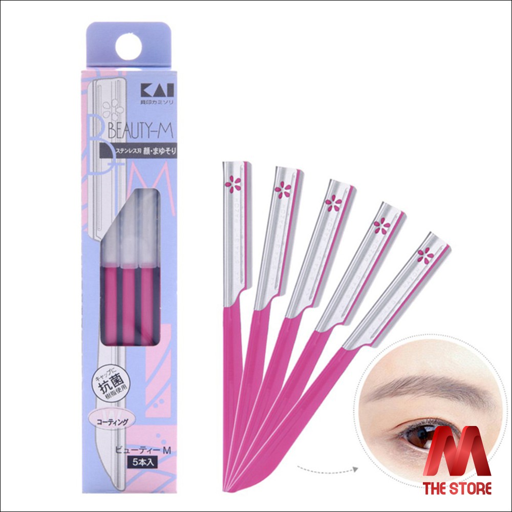 Dao cạo lông mặt và lông mày KAI Beauty-M Set 5