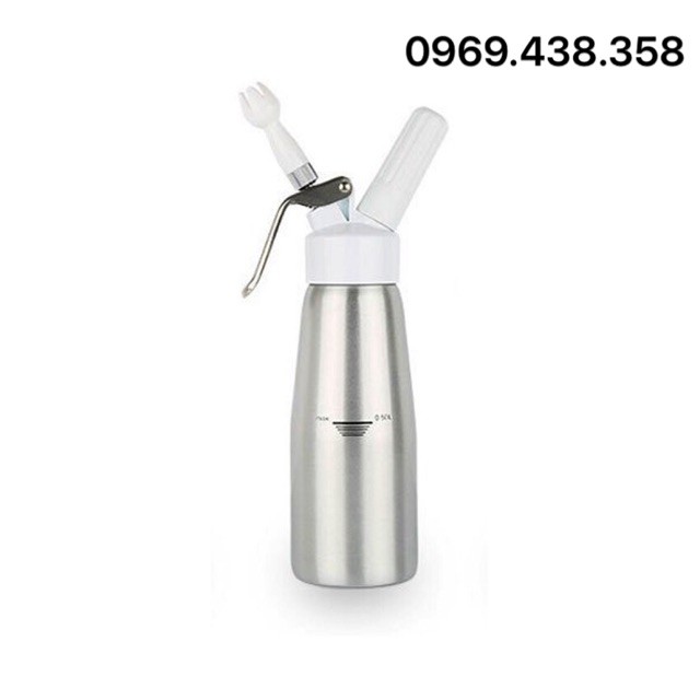 Bình xịt kem tươi 500ml - màu bạc