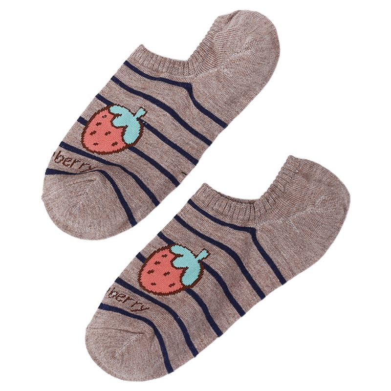 Đôi Vớ Thuyền Chống Trượt In Hình Trái Cây Hoạt Hình Cho Nữ