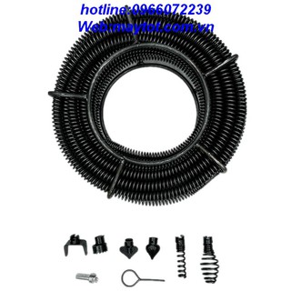Dây thông tắc cống lò xo phi 16 dùng cho máy khoan dài 9m