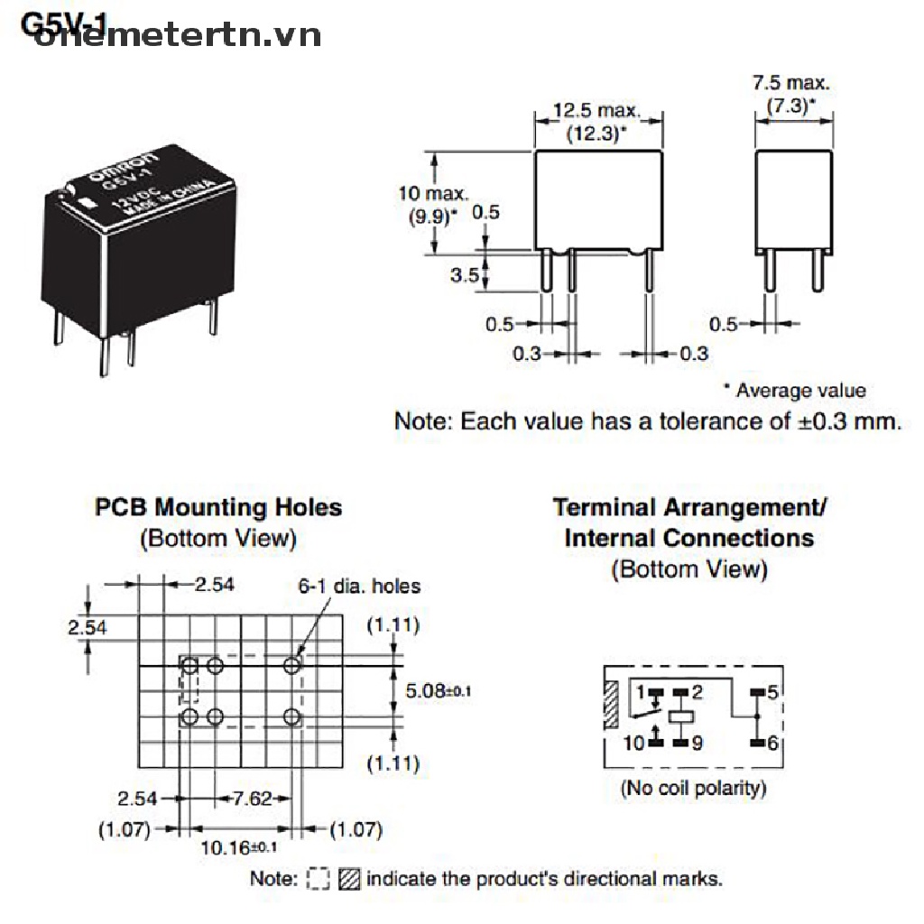 Rơ Le Tín Hiệu onemetertn G5V-1-T90 G5V-1-5VDC G5V-1-12VDC G5V-1-24VDC 6Pin Spdt