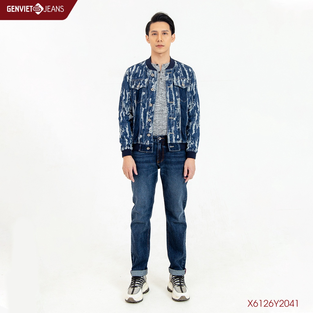 Áo Khoác Jeans Nam Bomber Phối Màu Hoạ Tiết X6126Y2041