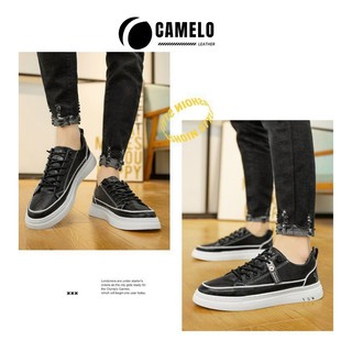 Giày Sneaker Thể Thao Da Đen Cao Cấp-Giày Sneaker Phong Cách Hàn Quốc CAMELO BC02T