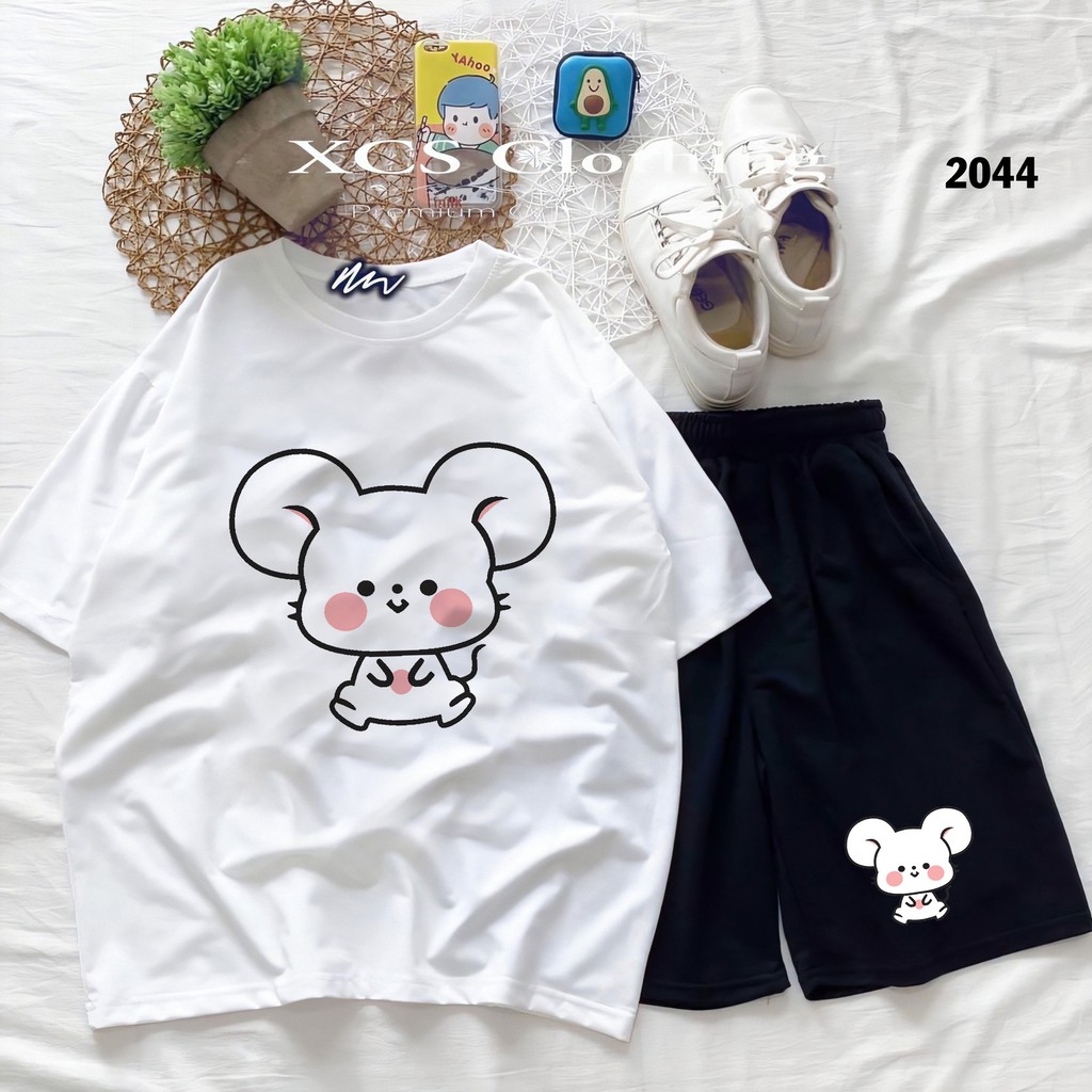 Đồ Bộ Hoạt Hình Unisex – Aossi , Set Cartoon, Freesize, Thun Cotton, Nam Nữ Đều Mặc Được
